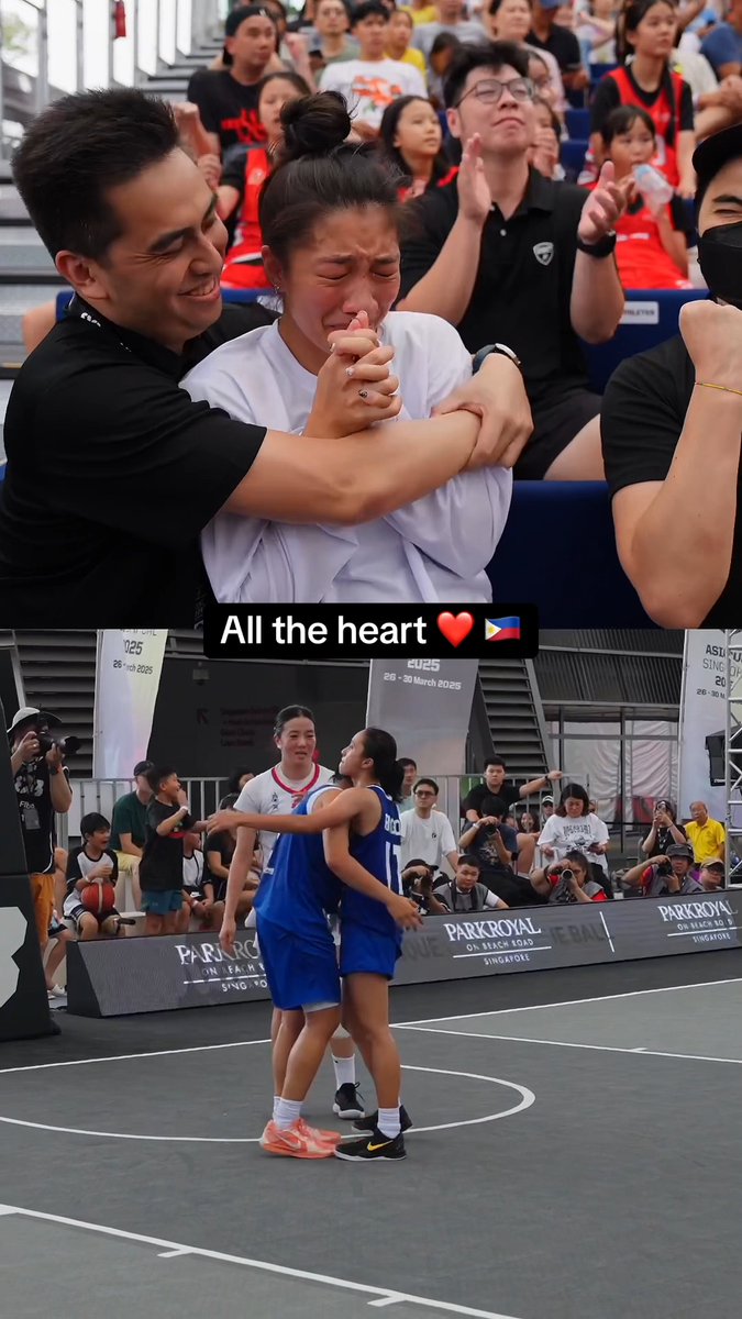 All heart from the Philippines! ❤️🇵🇭 😤 They pulled off a gutsy QF win over Mongolia at #3x3Asia Cup 2025 after losing star Camille Clarin to injury the previous day 💪 The emotions say it all 🥹