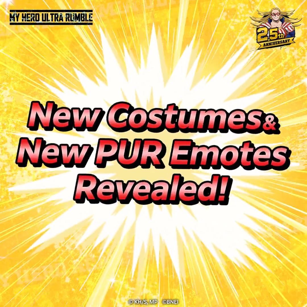 ◇◆━━━ New Playing Card -Themed Costumes Arrive! ━━━◆◇ Star and Stripe – Queen of Hearts All Might – King of Diamonds Check out the video to see their special Emotes in action! #MHUR