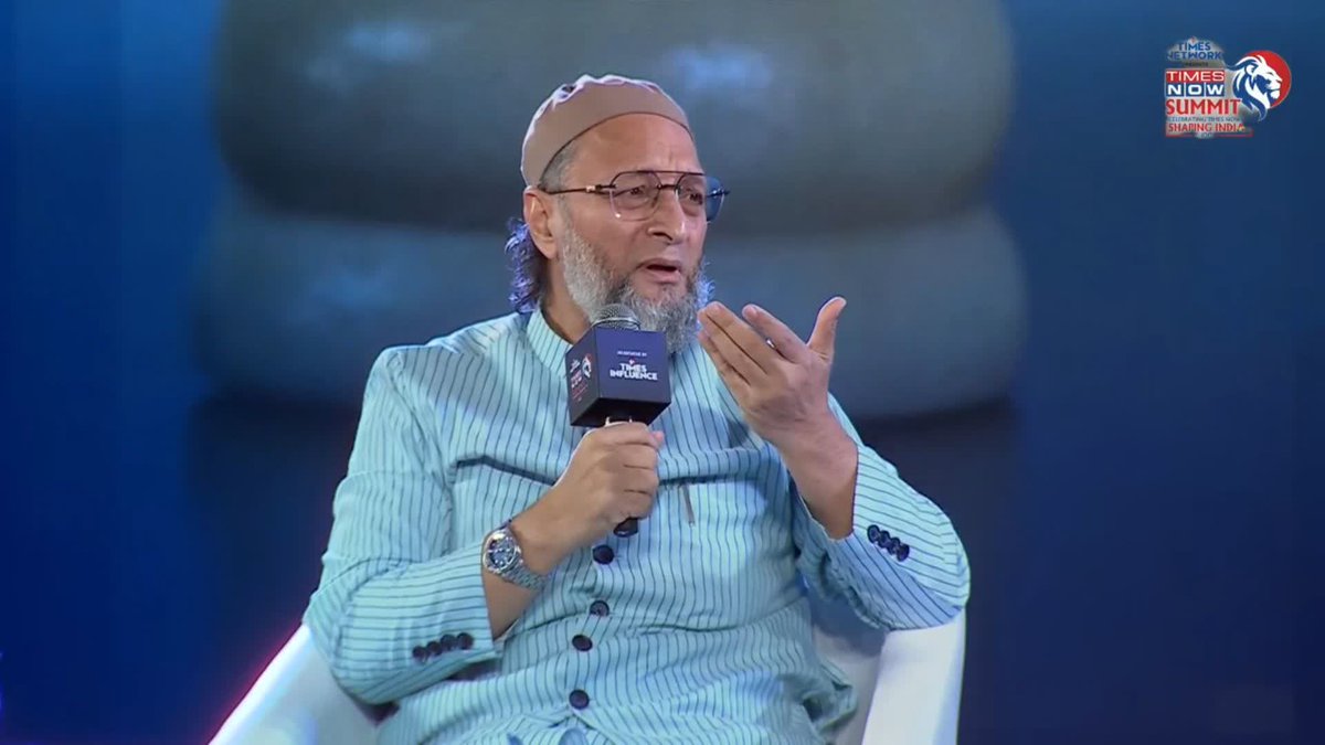 Din mein agar ek-do ghante meri biwi ko sun liya, toh mauja hi mauja... I am concerned about that: Asaduddin Owaisi reacts when asked if he likes listening to Rahul Gandhi. #TNsummit26 #TimesNowSummit