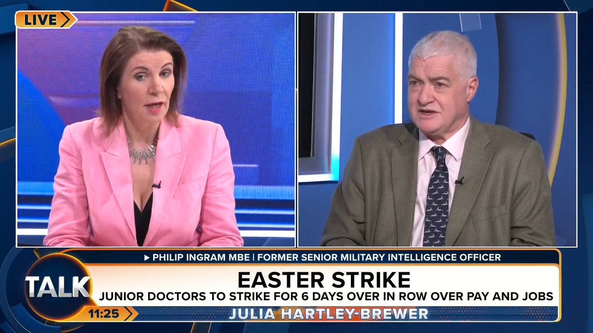 🚨"The BMA has gone from being a professional body, looking after doctors, to a militant union. It needs to stop!" Junior doctors will strike again despite being offered a five per cent pay rise. Julia Hartley-Brewer | Philip Ingram MBE 🇬🇧🇮🇪🇺🇦