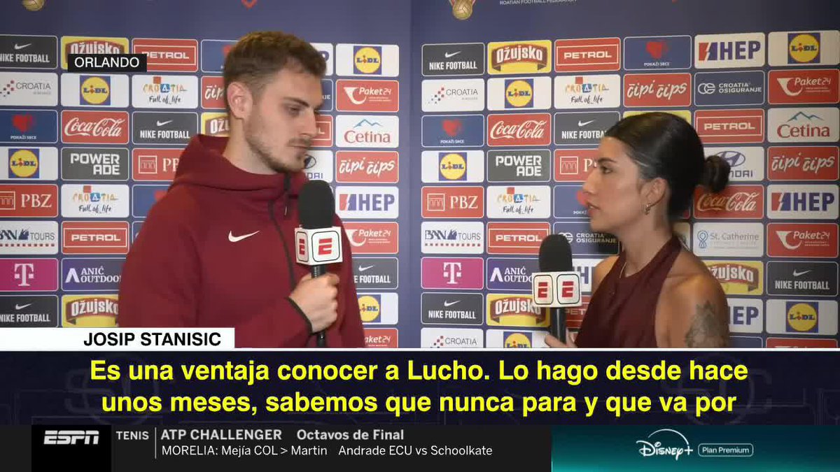 "LUCHO ES UN RIVAL DIFÍCIL" #SportsCenter Josip Stanisic describió a Luis Díaz, compañero en Bayern Munich y rival en el amistoso de Croacia con Colombia en fecha FIFA: ▶️ Mira #SportsCenter en el Plan Premium de #DisneyPlus