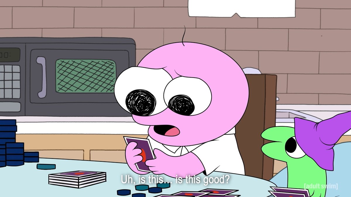 Time to clock out. The final episodes of Smiling Friends drop April 13 on HBO Max across Europe. #adultswim #smilingfriends #cardgame
