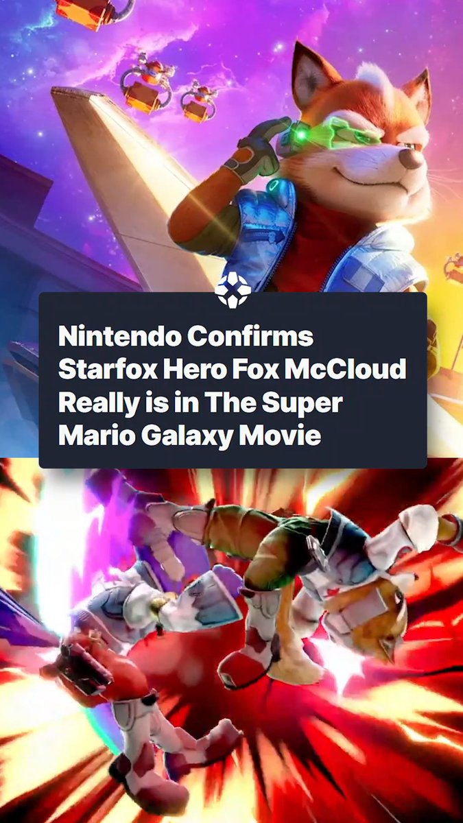 Starfox's Fox McCloud is part of The Super Mario Galaxy Movie, confirmed with a new poster. #FoxMcCloud #SmashBros #MarioMovie