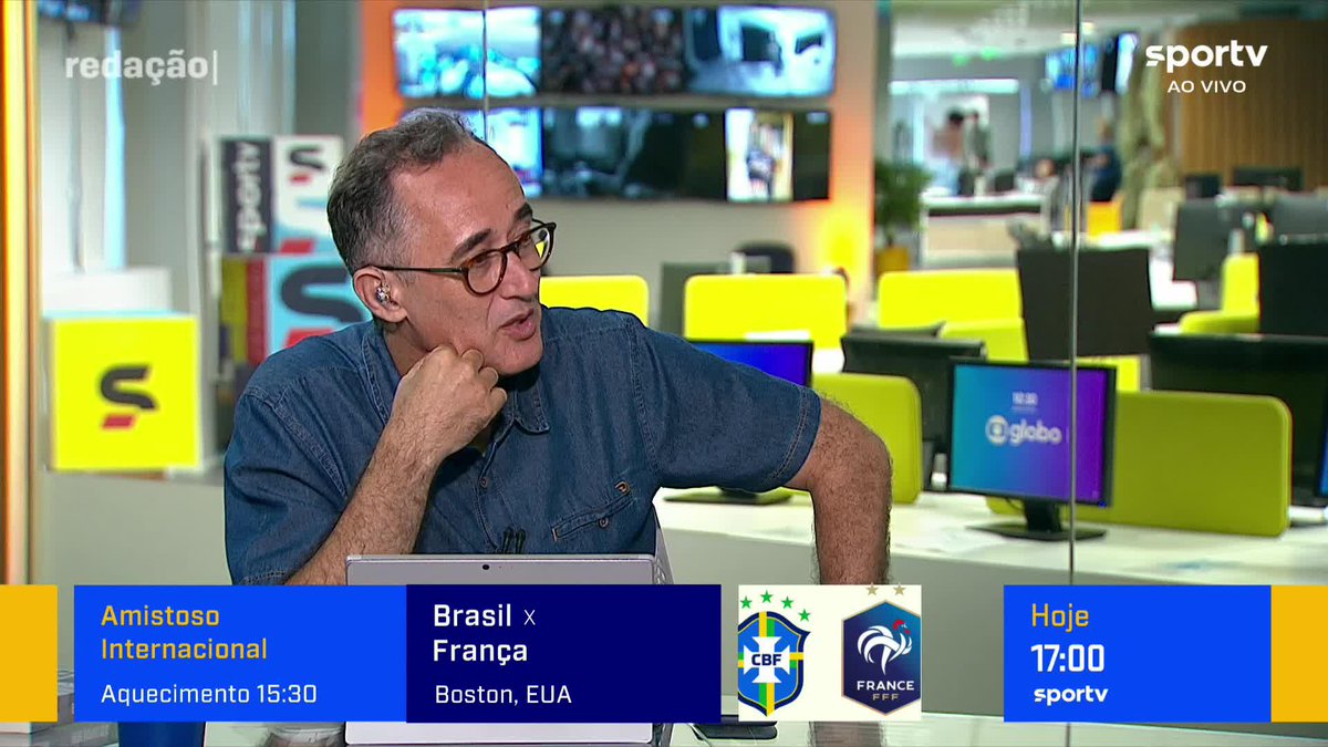 Bancada do #RedaçãoSportv debate exigência física dos jogadores e discussão chega a Neymar: "Como vou convocar um jogador que não consegue fazer três jogos seguidos?" #neymar #copadomundo #seleçãobrasileira #futebol #ge