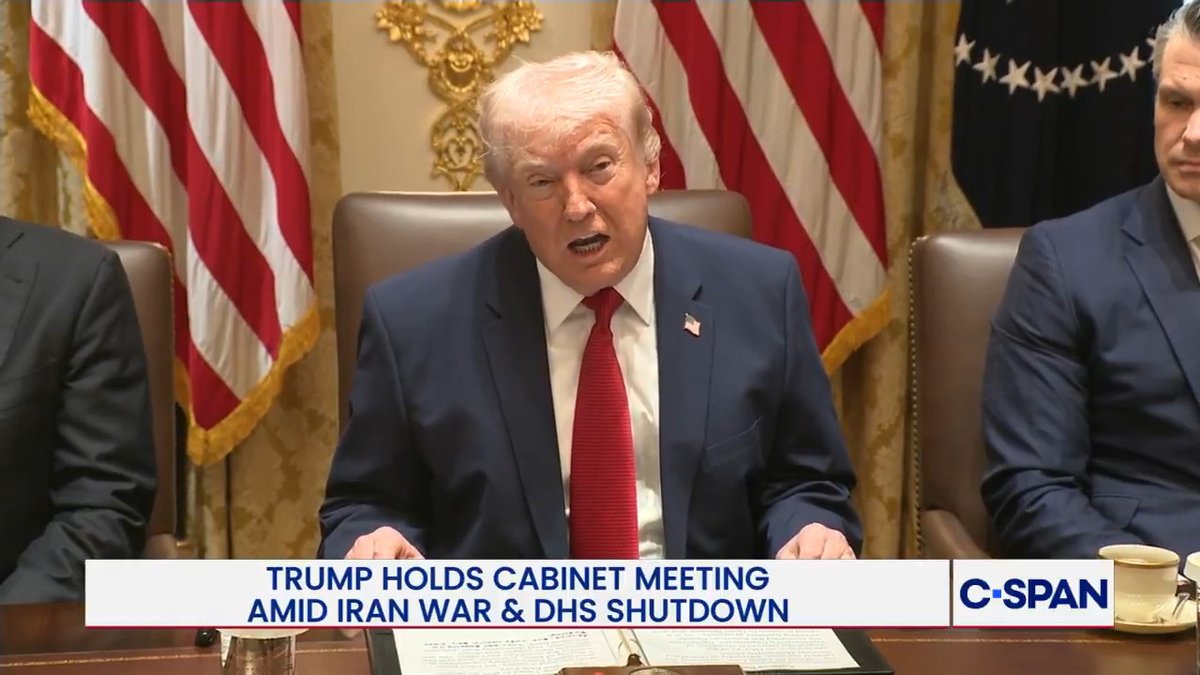 President Trump pins blame on Democrats for DHS shutdown at cabinet meeting: "They need to end this shutdown immediately, or we'll have to take some very drastic measures."