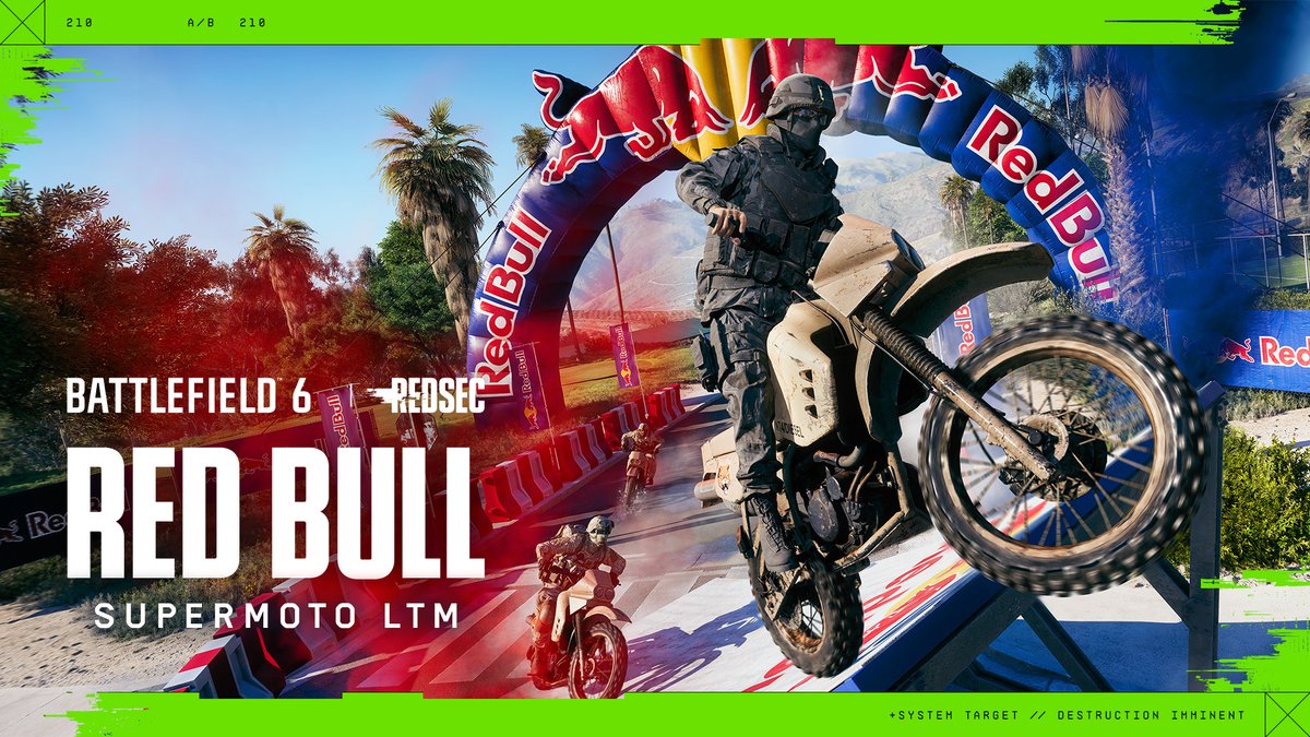 Go full throttle 🏁🔥 Jump into the Red Bull Supermoto Gauntlet in REDSEC, a free, limited-time event from March 31 to April 14. Grab your dirt bike, race through knockout rounds, and earn exclusive Red Bull in-game rewards. 🔗