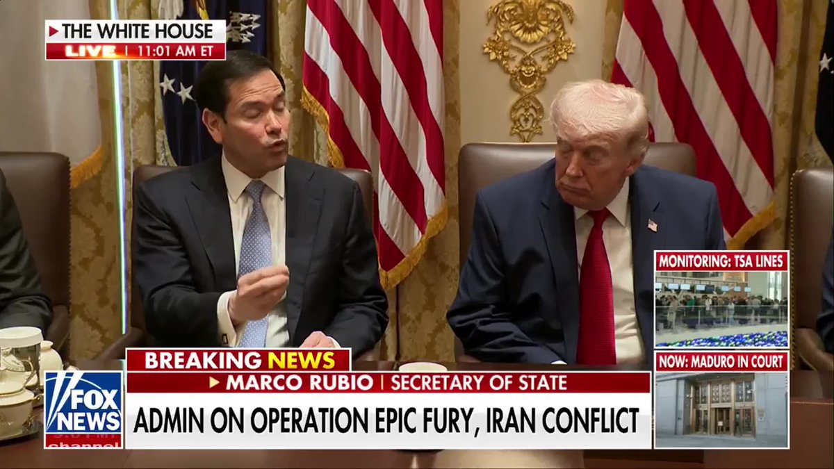 BREAKING: "The world is going to be a safer and a better place when President Trump's mission here is achieved." "The United States has a president that's willing to confront a threat like this and not allow it to continue to persist, because these people will kill as many Americans as they have a chance to do." -Secretary of State Marco Rubio