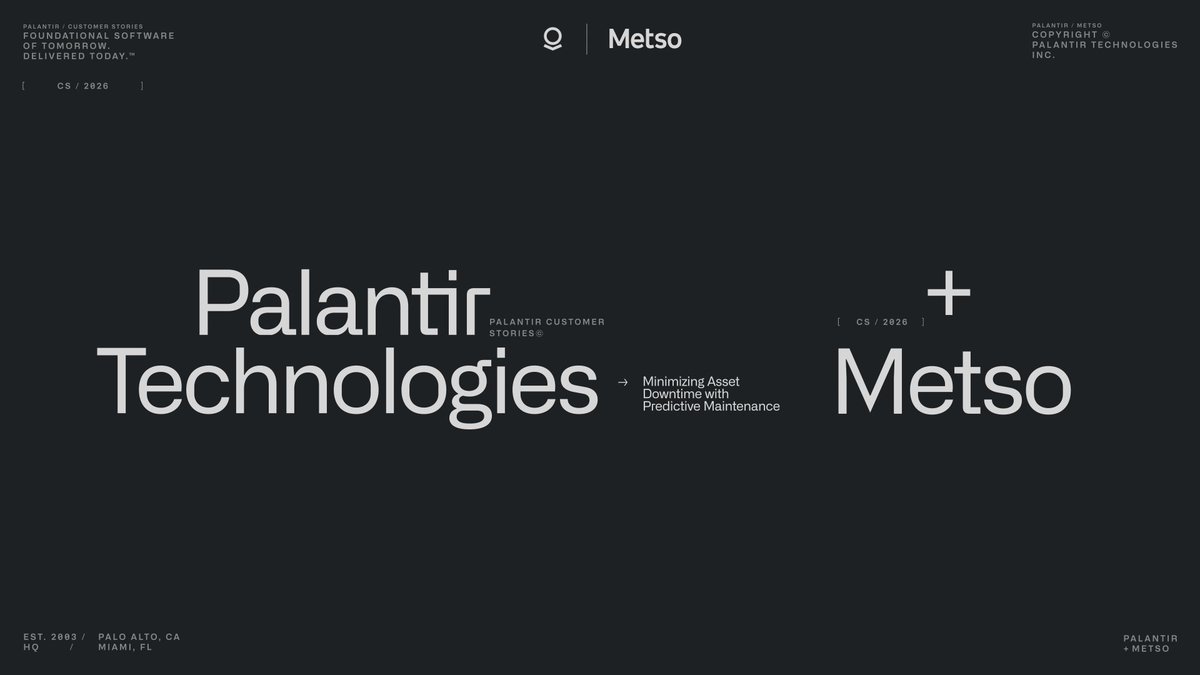 Predicting machine failures before they happen. With Palantir, Metso has transformed how it supports customer uptime. See how they moved from reacting to equipment failures to predicting them in advance, keeping operations running and the right parts always within reach.