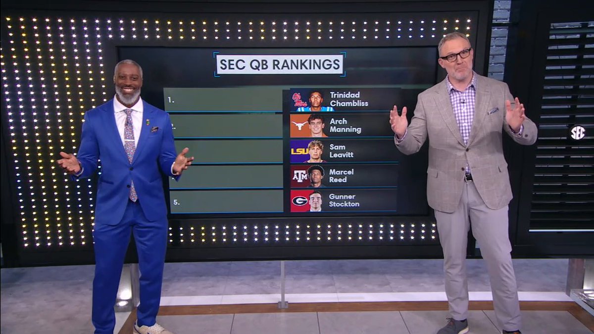 1) Trinidad Chambliss 2) Arch Manning 3) Sam Leavitt 4) Marcel Reed 5) Gunner Stockton Roman Harper ranks his top SEC QBs entering 2026 👀