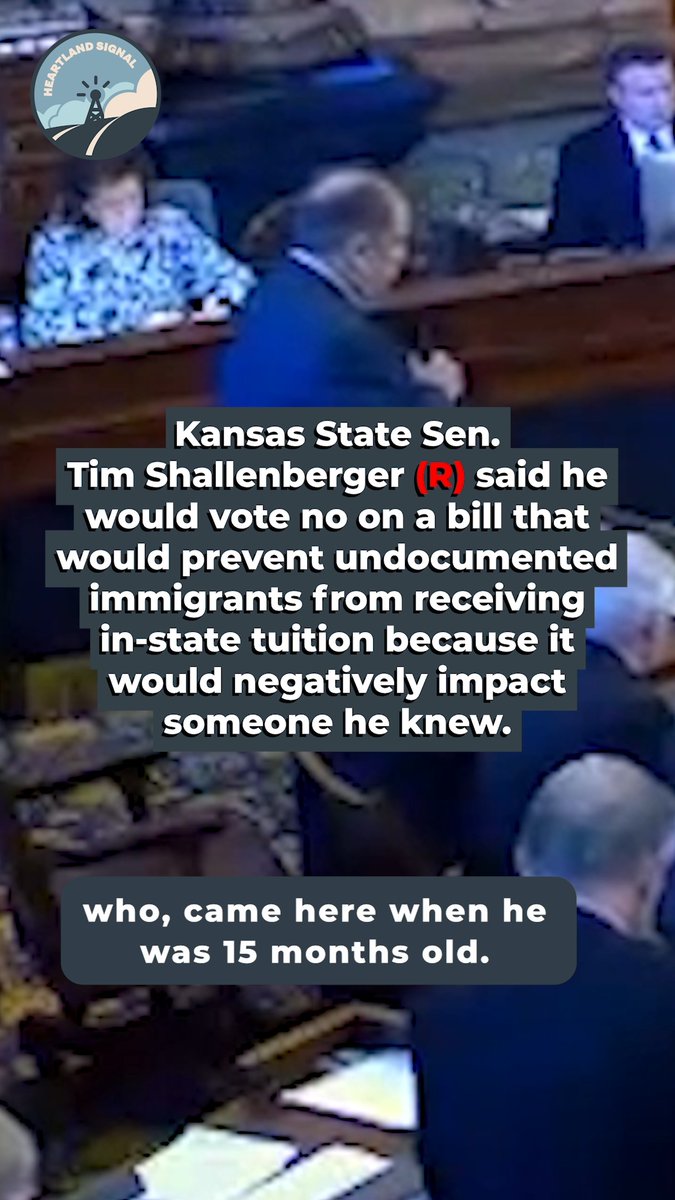 Kansas State Senator voted no on a bill to block illegals from receiving in-state tuition because it would affect “someone he knew.” Despite Kansas having a supermajority, it has been one of the least effective GOP states. Follow: AF Post