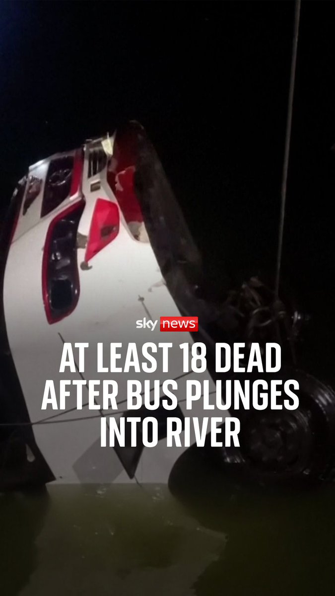 A bus carrying about 50 people plunged into a river in central Bangladesh as it was driving on to a ferry. The bus was travelling to Dhaka as people returned to work after the Islamic festival of Eid al-Fitr