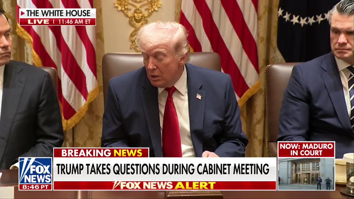 BREAKING: President Trump reveals the "present" Iran is sending the United States: "There are eight boats that are going right up the middle of the Hormuz Strait. Eight big tankers are going loaded up with oil right through."