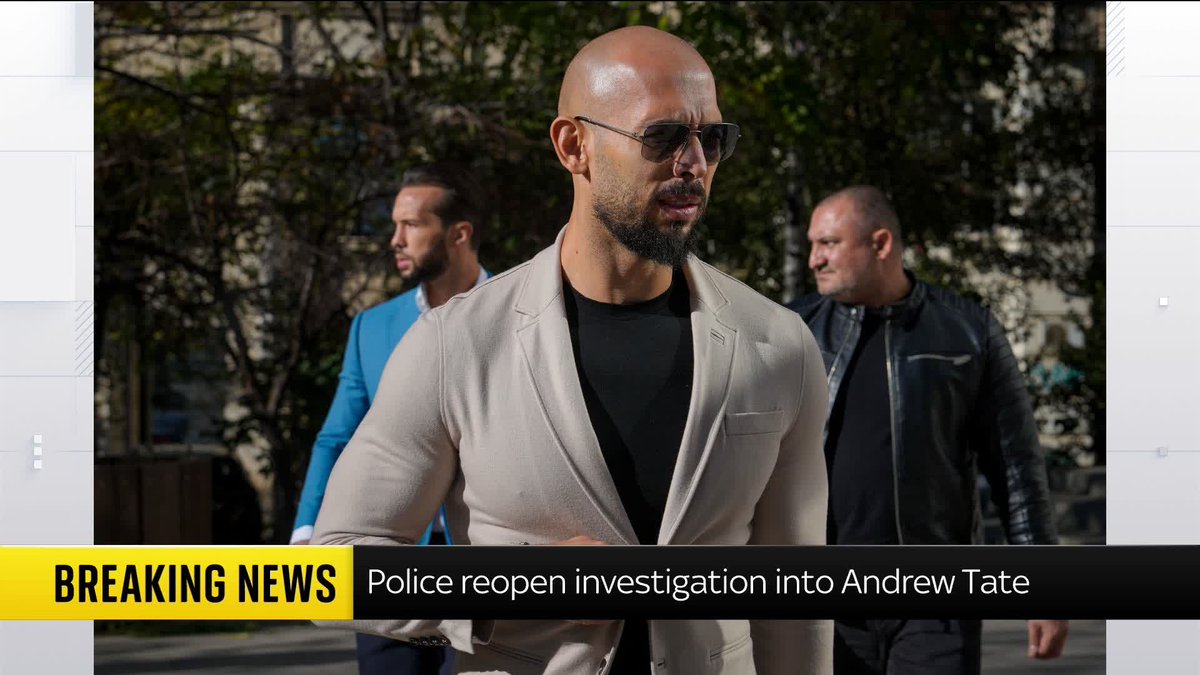 BREAKING: Investigation into Andrew Tate's sex abuse allegations reopened, Hertfordshire police have announced. 📺 Sky 501, Virgin 602, Freeview 233, and YouTube
