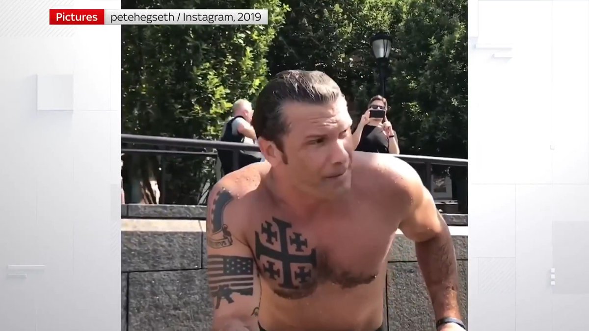 Absolute bombshell. The US Secretary of War Pete Hegseth literally has "Deus Vult" (God wills it) and Crusader tattoos. A Reverend exposes how Hegseth uses this religious extremism to dehumanize Iranians and frame anyone opposing the war as "godless."