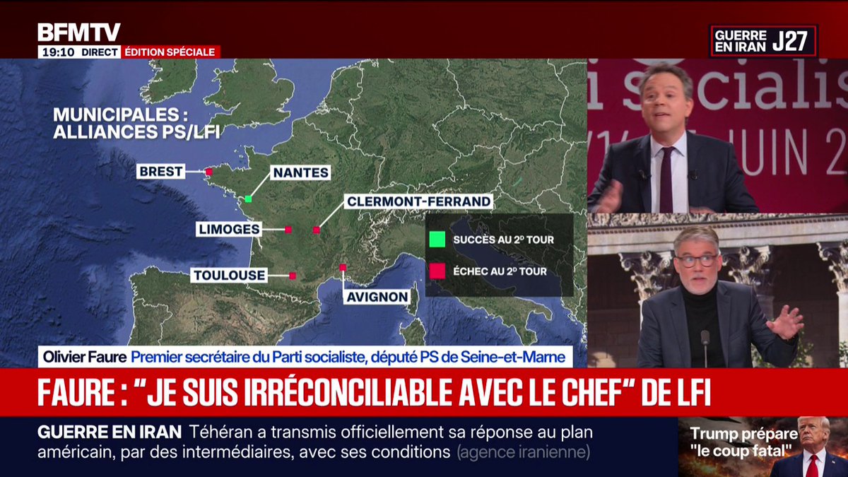 "Je suis irréconciliable avec le chef" de la France insoumise, déclare Olivier Faure