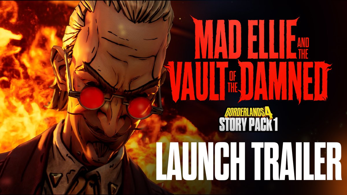Try your luck with a new Vault Hunter C4SH and team up with your favorite hillbilly Ellie in Story Pack 1: Mad Ellie and the Vault of the Damned. Available Now