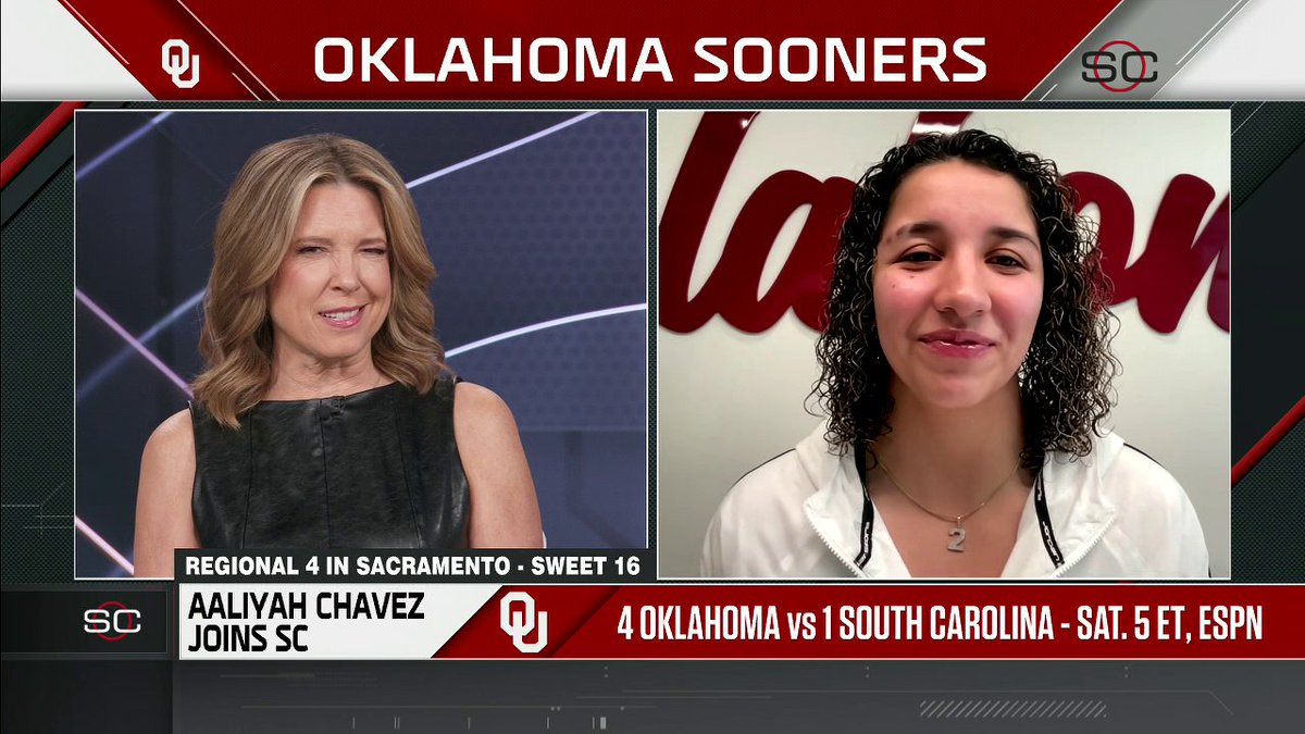"Just come out and play Oklahoma basketball." Aaliyah Chavez discusses the mindset ahead of Oklahoma's Sweet 16 matchup against South Carolina 💪