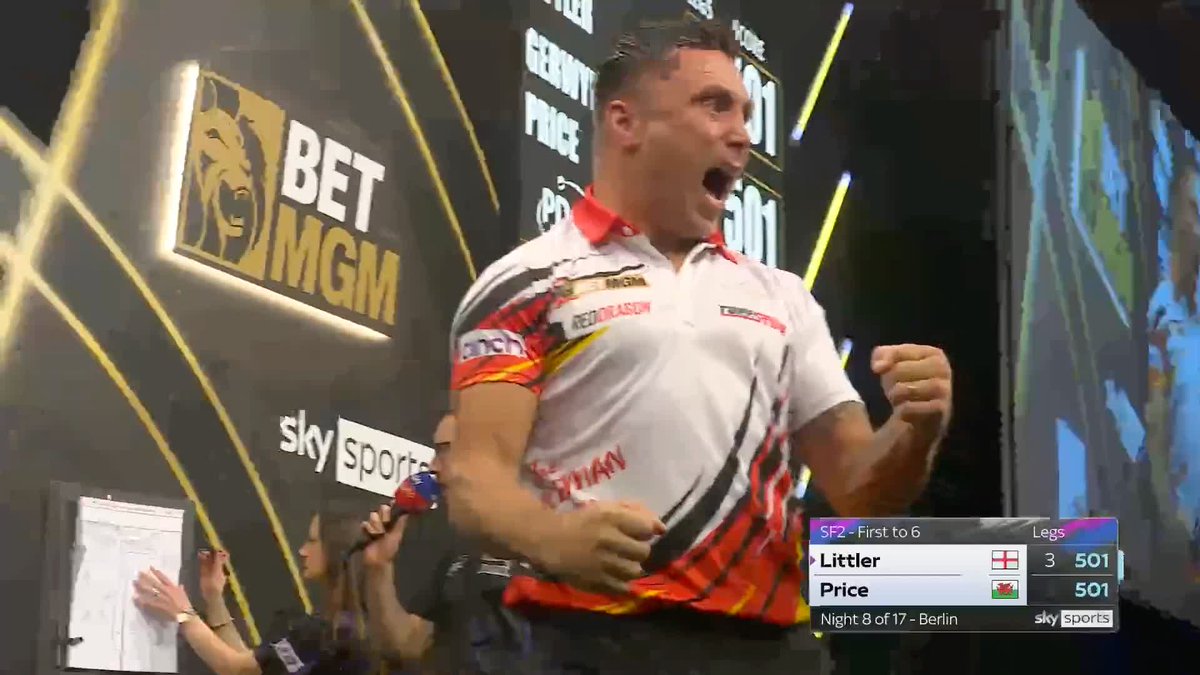 MASSIVE FROM PRICE ‼️ Gerwyn Price takes out an EXCEPTIONAL 152 checkout with Luke Littler waiting on double 10 to stay in front, leading 4-3! 📲 #PLDarts | SF2