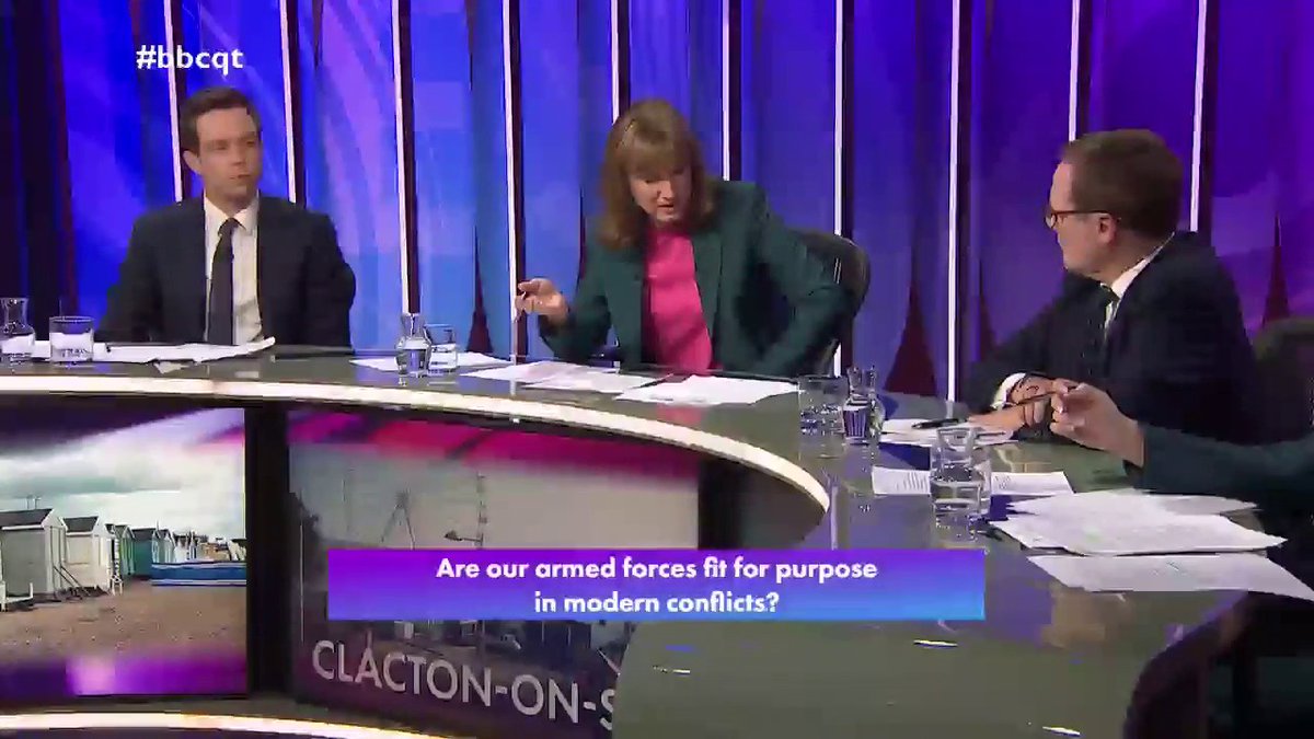 “We are taking action, and the biggest increase of defence spending since the cold war, I hope, is evidence of that” Labour’s Jake Richards and Conservative Tom Tugendhat debate defence, as Tugendhat calls the decrease in military personnel under the Tories was “wrong” #bbcqt