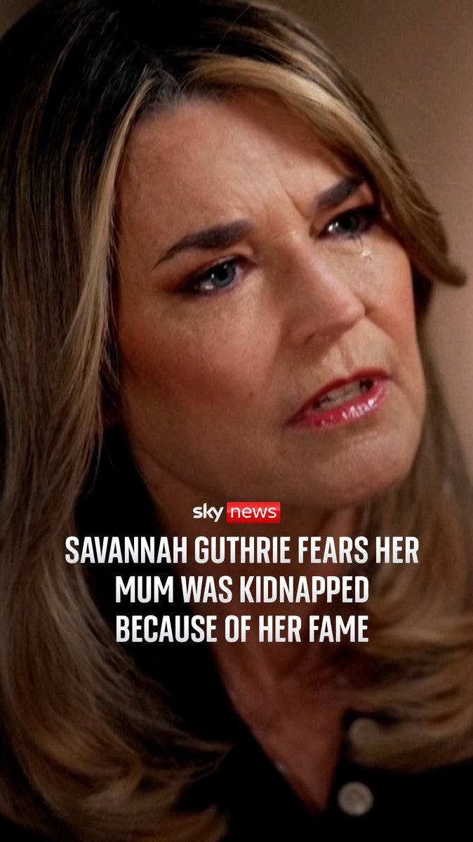 U.S. TV anchor Savannah Guthrie has given her first interview since her elderly mother disappeared more than seven weeks ago. Authorities believe Nancy Guthrie was kidnapped or otherwise taken against her will. 🔗