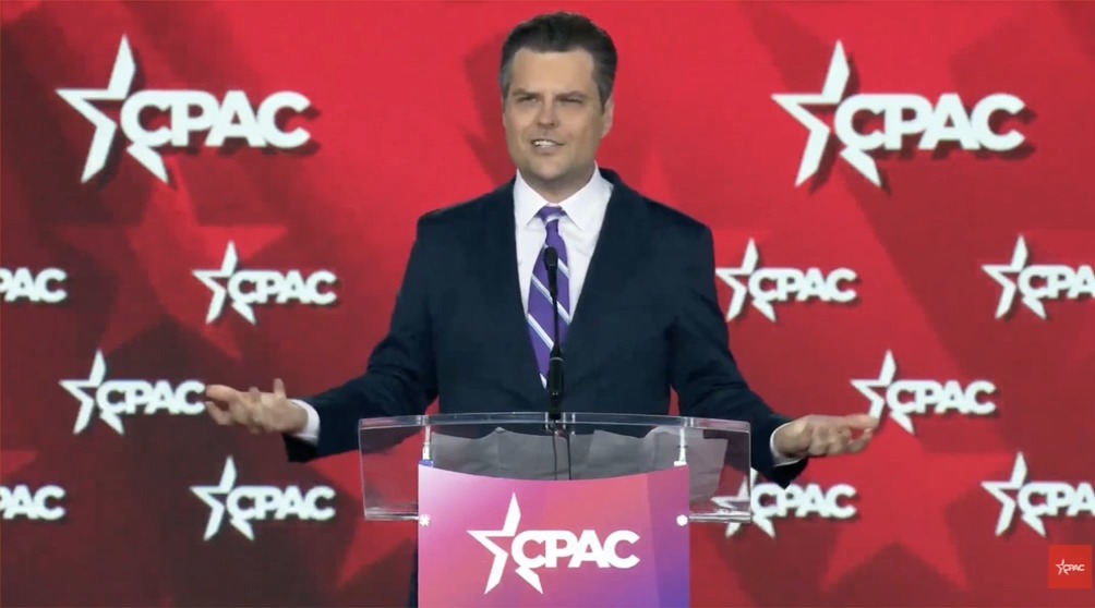 Matt Gaetz at CPAC: "Didn't they just pick a gay ayatollah? I just think that's assalamu-fabulous! ... I'm not for Pride Month in June in the United States, but I'm not entirely sure I'm against it in Iran."