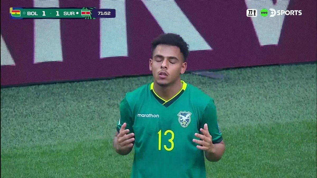 🏆🇧🇴 PANIAGUA EMPATA EL REPECHAJE PARA BOLIVIA A LOS 71 MINUTOS DE PARTIDO.
