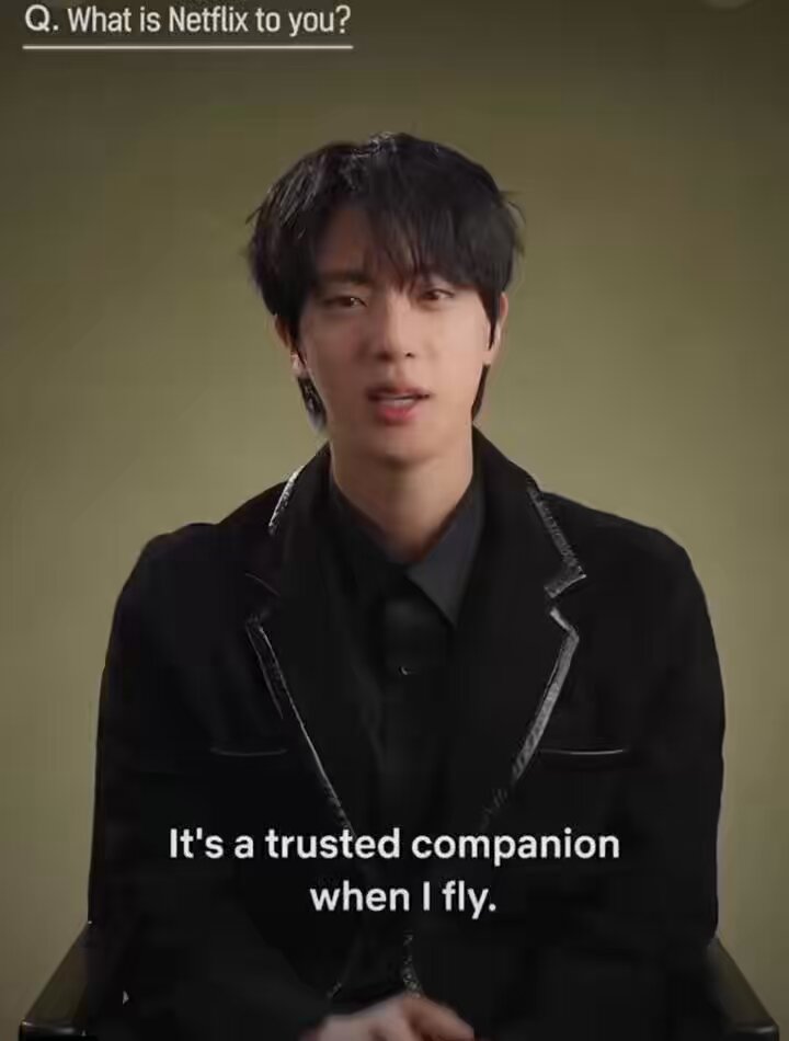 What’s in my Netflix Jin Cut 📸 👤what is netflix to you? 🐹 trusted companion when i fly 👤 netflix icon 🐹 his name in the background 👤 watched recently? 🐹 culinary class wars season 2 👤 netflix favorite & why? 🐹 kian’s bizarre b&b — enjoyed filming it 👤 binge or space out? 🐹 binge 👤 watch immediately or save for later? 🐹 tend to watch right away 👤 netflix release you look forward to the most? 🐹 BTS: The Return