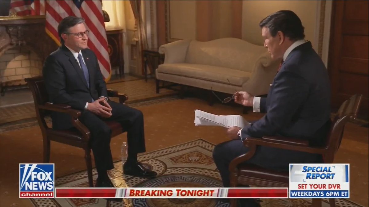 Bret Baier: The Mar-a-Lago flip. Democrats won Trump's Florida house district. Do you see a canary in the coal mine for the midterms? Mike Johnson: These special elections are a one-off. They're anomalies. That's why we call them special.