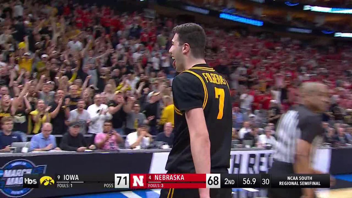 Nebraska running the 4 defenders on the floor play What a move!