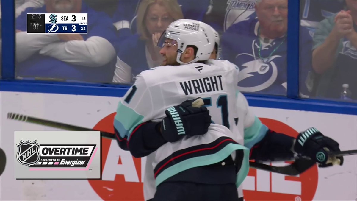 THAT'S. KRAKEN. HOCKEY. BABY! Brandon Montour wins it in Energizer overtime!