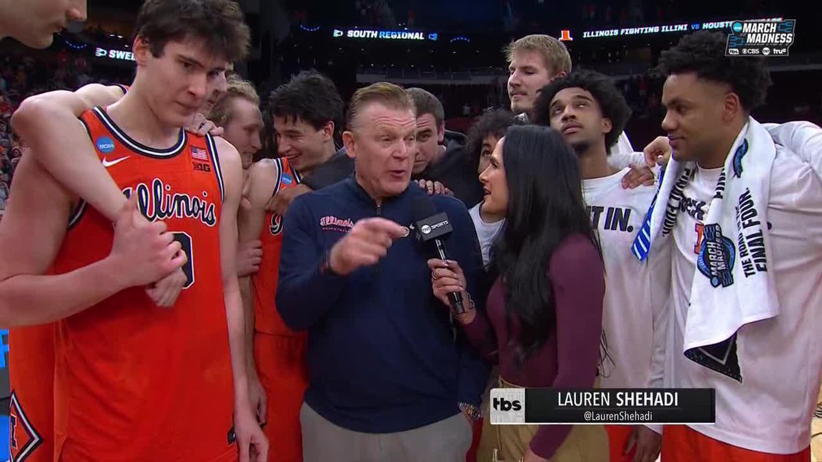 "This was the goal since the first practice." Brad Underwood and Illinois join Lauren Shehadi following their win against Houston