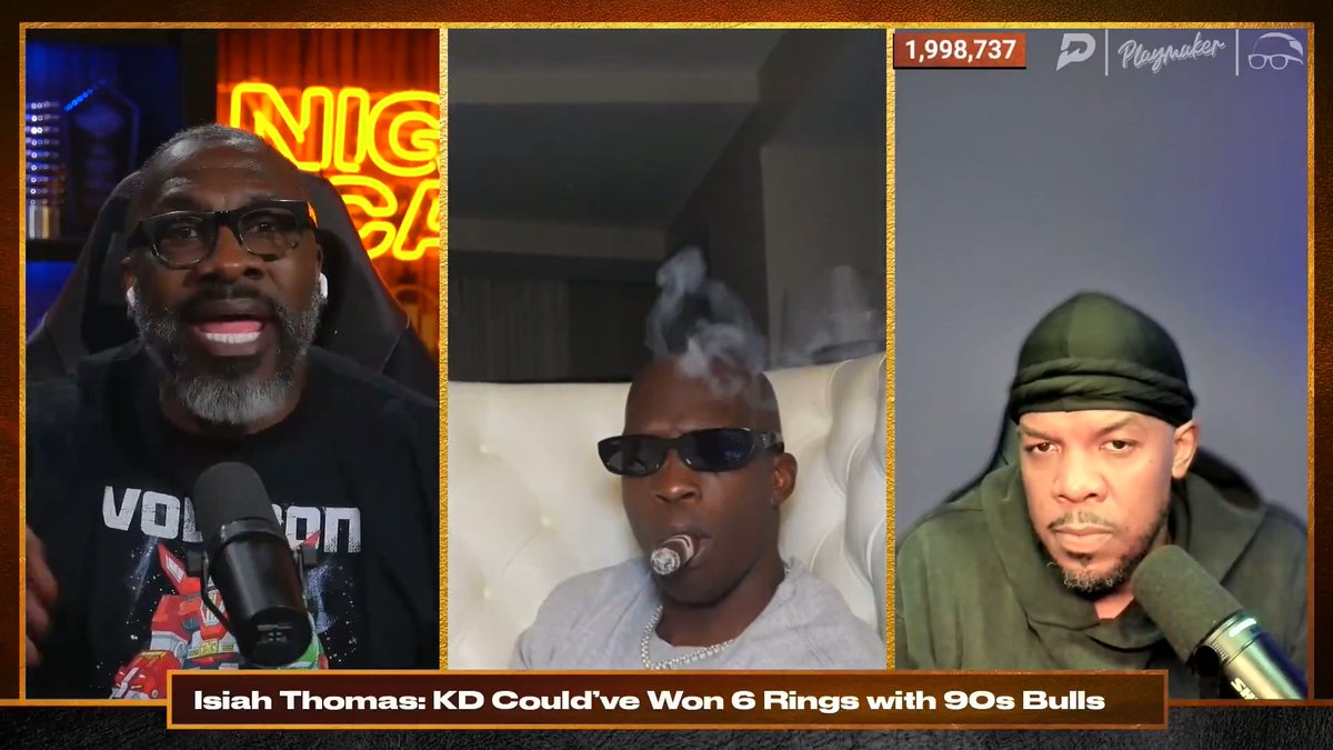 Isiah Thomas is back to being "messy" when it comes to Michael Jordan saying that Kevin Durant could've won 6 Rings with the 90's Bulls 👀😳 shannon sharpe | @Ochocinco | isojoe | #Nightcap