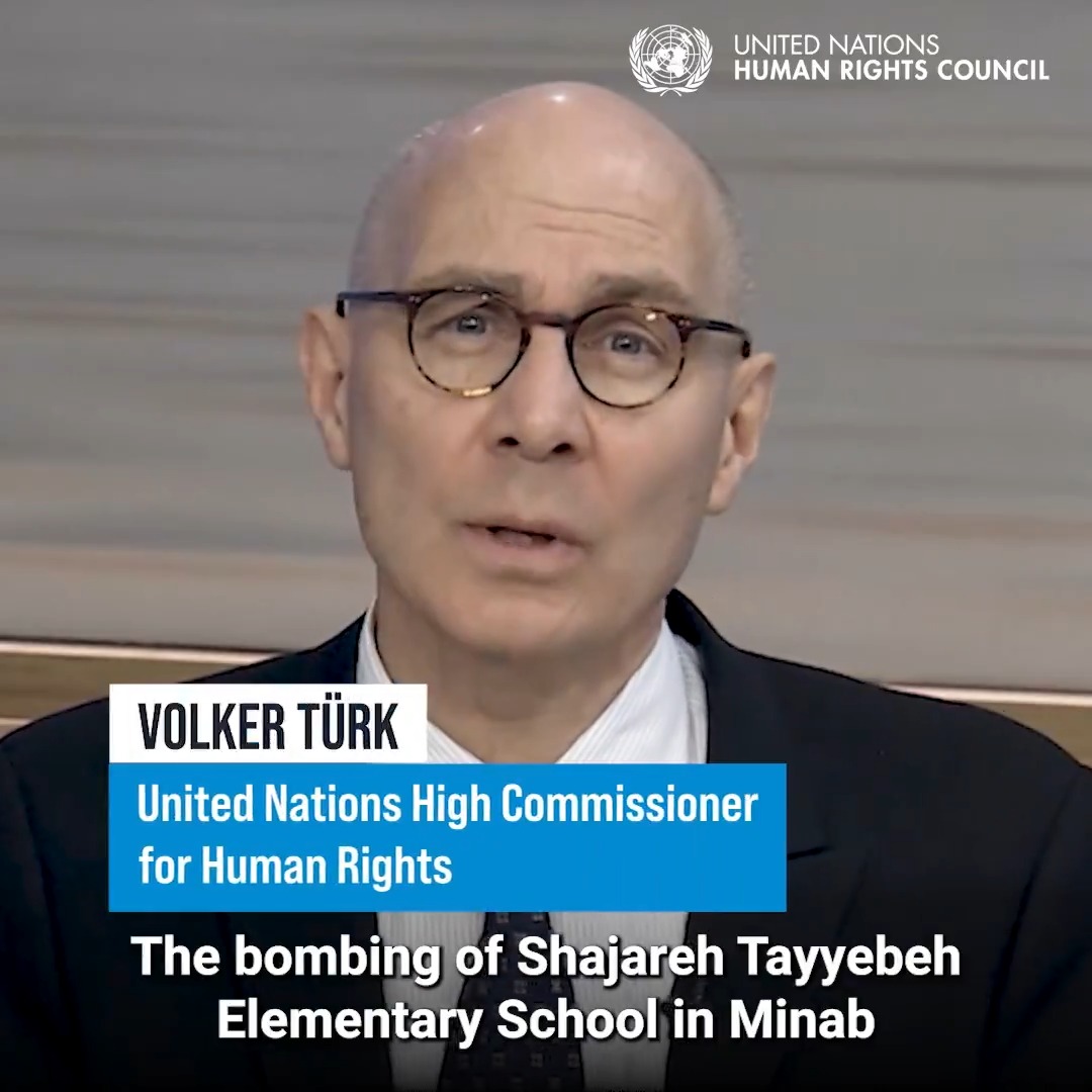 #Iran | Killing schoolchildren can never be a way to solve differences between countries, said UN Human Rights chief Volker Türk at a United Nations Human Rights Council's urgent debate on the Minab school strike. “There must be justice for the terrible harm done,” he told #HRC61.