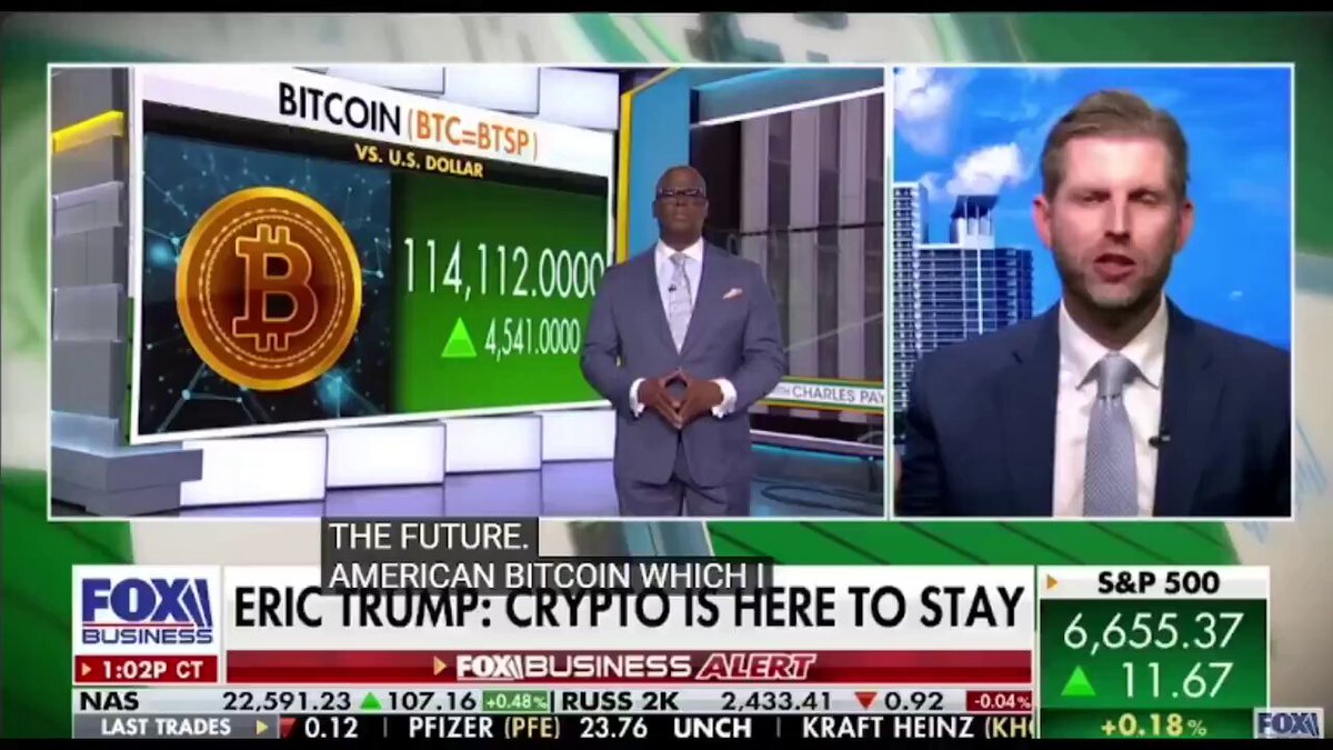 🚨 BREAKING! Eric Trump: "Cryptocurrency is Going to REPLACE Traditional Finance." 🇺🇲