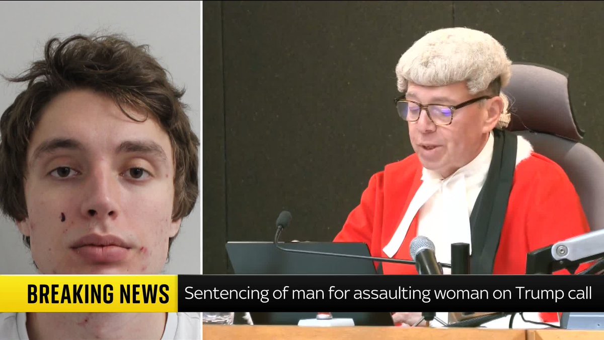 BREAKING: Matvei Rumiantsev sentenced to four years for assaulting a woman. At the time of the offence, the victim was on a video call with Barron Trump. The U.S. president's son rang UK police forces, leading to Rumiantsev's arrest. 📺 Sky 501