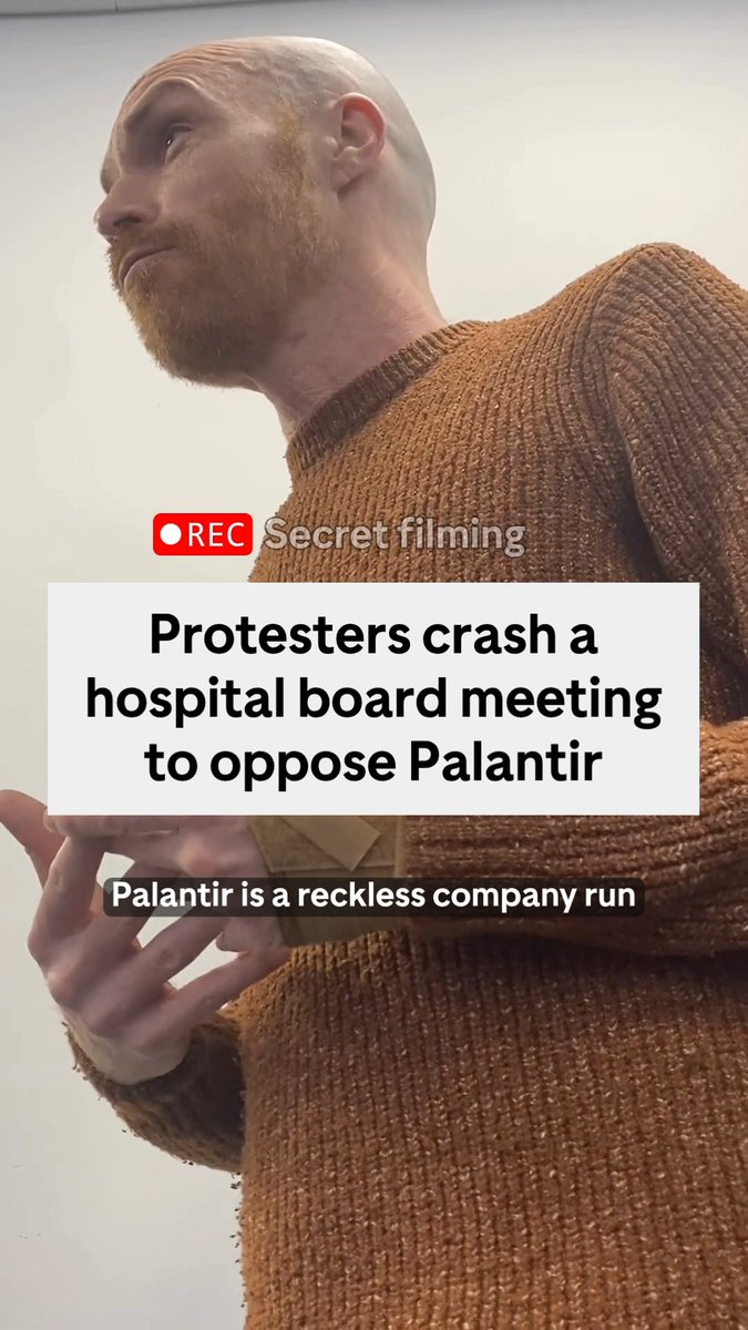 🚨 BREAKING: we crashed an NHS meeting to tell them to keep Palantir out of the NHS. Tell your local hospital to say no to Palantir in the NHS 👇