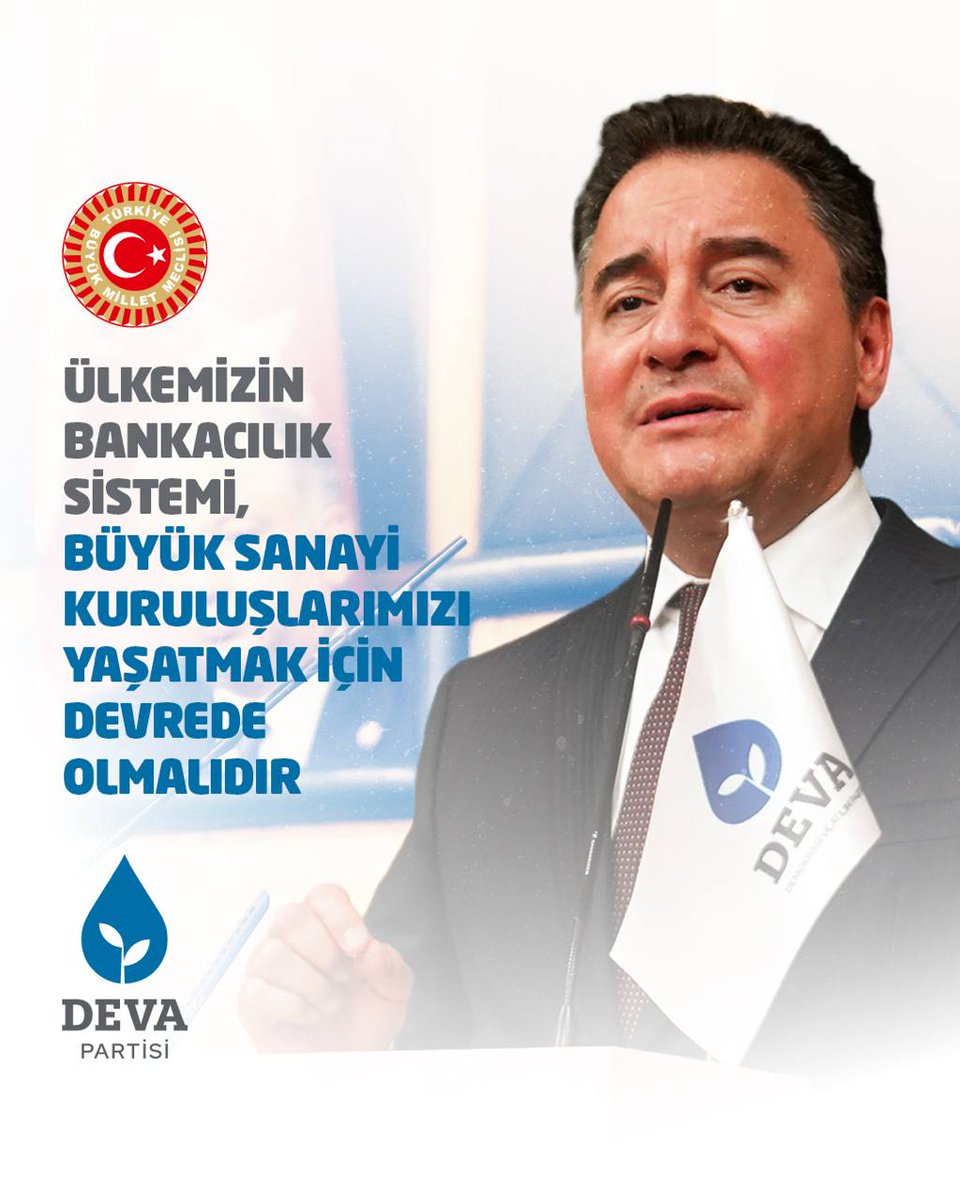 Ülkemizin bankacılık sistemi, büyük sanayi kuruluşlarımızı yaşatmak için devrede olmalıdır. Devlet destekli özel finansman modelleriyle bankalarımız; çiftçimizin, esnafımızın, KOBİ’lerimizin ve sanayicimizin yanında olmalıdır. Gün bugün…