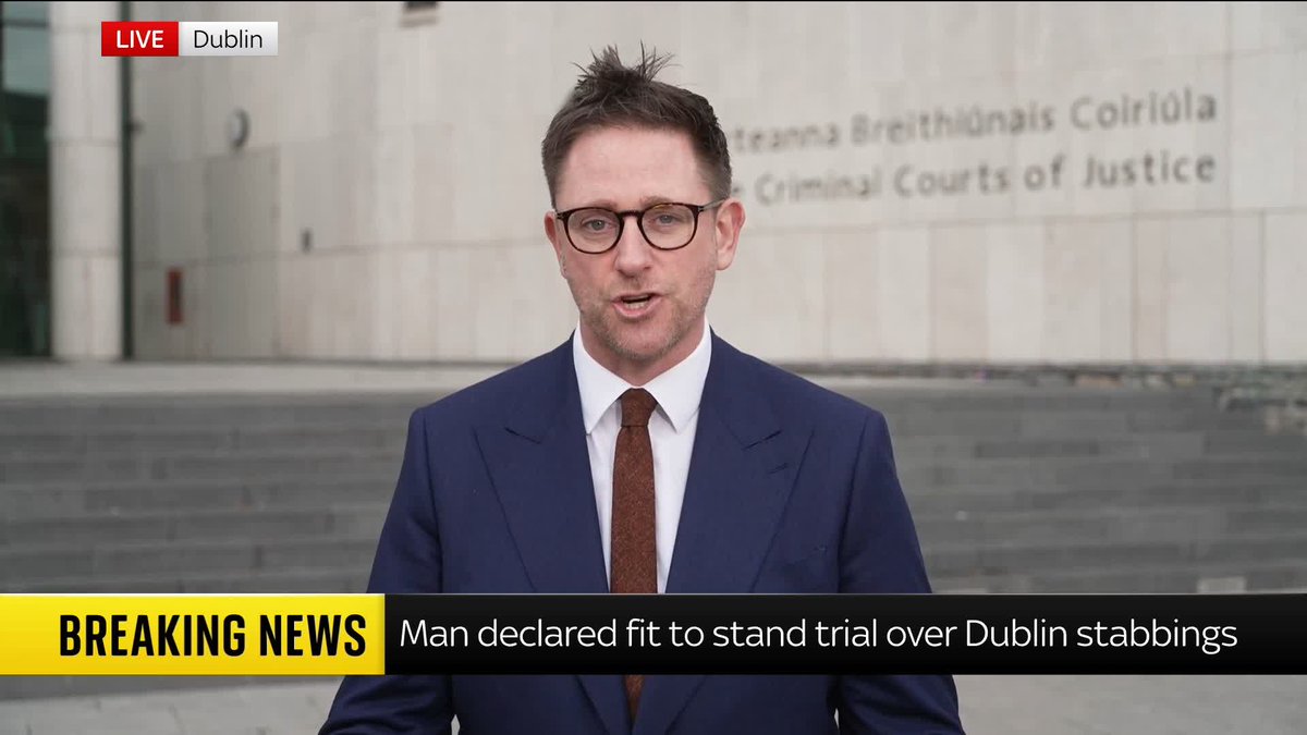 BREAKING: Man declared fit to stand trial over the 2023 Dublin stabbing, which sparked riots in the city. Sky's Ireland correspondent Stephen Murphy has the latest 📺 Sky 501, Virgin 602, Freeview 233, and YouTube