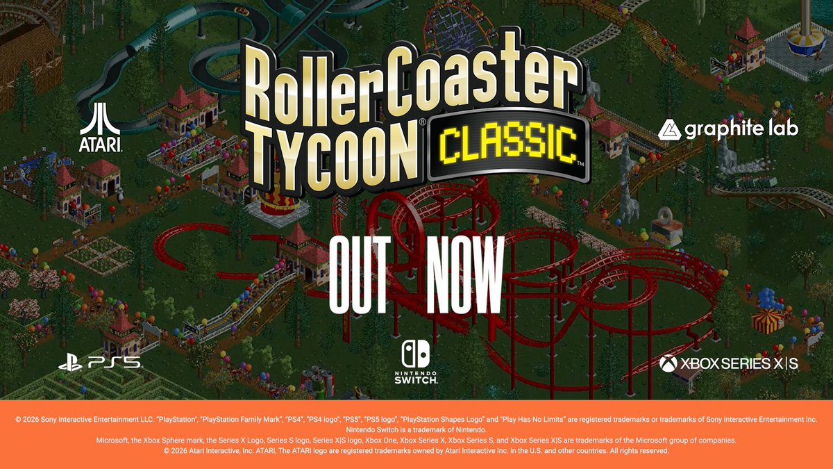 The parks are now open on Xbox Series X|S and PlayStation 5! 🎢🎈