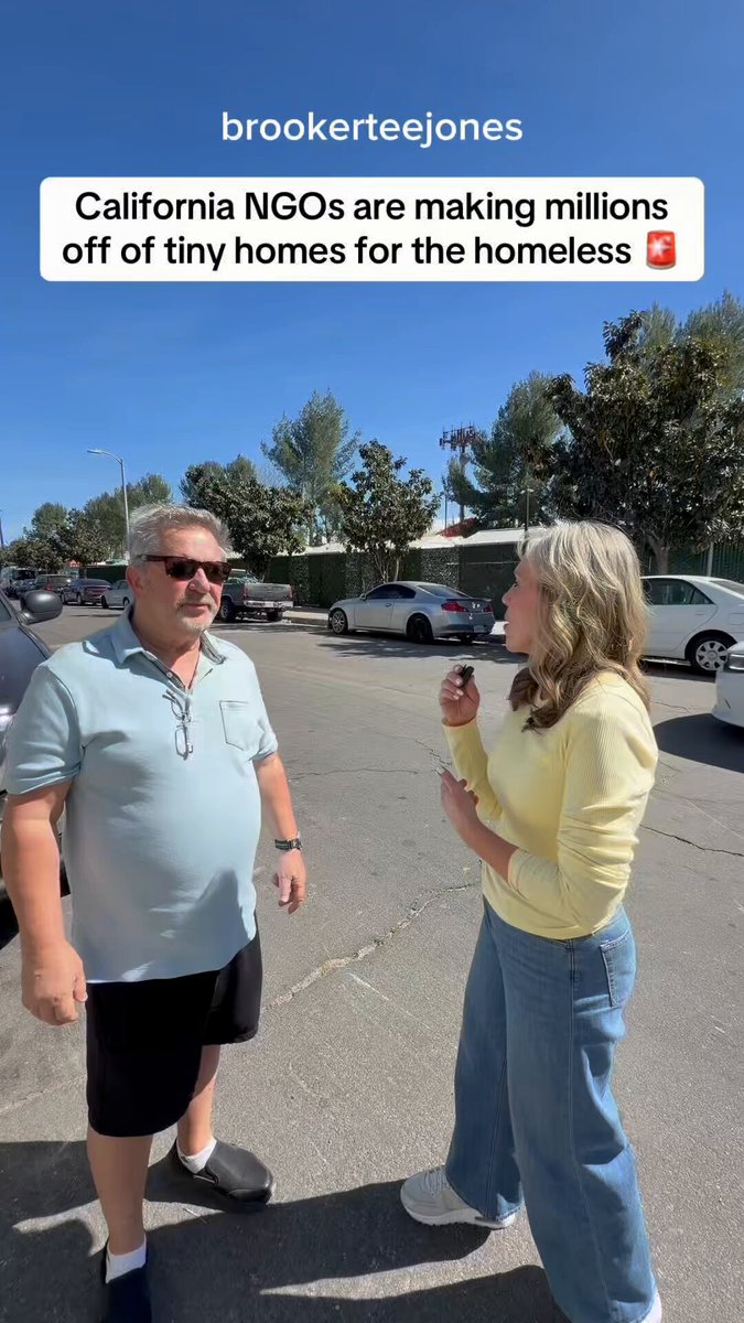 Los Angeles tiny homes scam - There are roughly 150 little homes in this project - The city of LA pays a NGO $150 per night for the homeless to stay here - They still get paid if no one is there - The NGO pockets $675,000 per month Drug dealers are there and dead bodies found Brookerteejones investigates “It's about 150 little huts. The city is paying about $100-$150 a night for each one of those little pallet homes. They fit about the size of a bed or a little bit more. It results in drug dealers coming to the neighborhood, the drug dealers shooting up here on the sidewalks to have fires to find a dead body over there at one time. — This tiny home community right here, every night, it costs around $150 for a homeless person to stay in there. So the city pays $150 for a homeless person to stay in there, and then that money goes to an NGO that owns these tiny homes. It doesn't go back to the city.” “They claim they're full, but nobody believes they're full because there's no evidence showing that.”