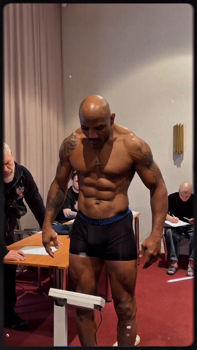 Yoel Romero just weighed in for his fight at IBA Bare Knuckle tomorrow 😳 He turns 49 years old next month btw