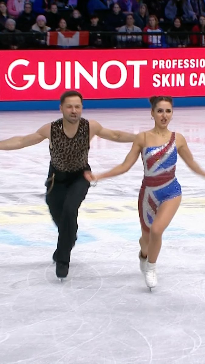 Spicing up Prague 🔥 Lilah Fear & Lewis Gibson bring the heat and dance their way into medal contention heading into tomorrow’s Free Dance ✨ #WorldFigure #FigureSkating