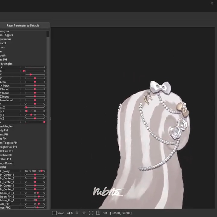 3D-like tail turns in #Live2D🌹🎀🤍 (glue saved us once again) Art: @/Oyazuly Vtuber: @/gemuyo_vtuber