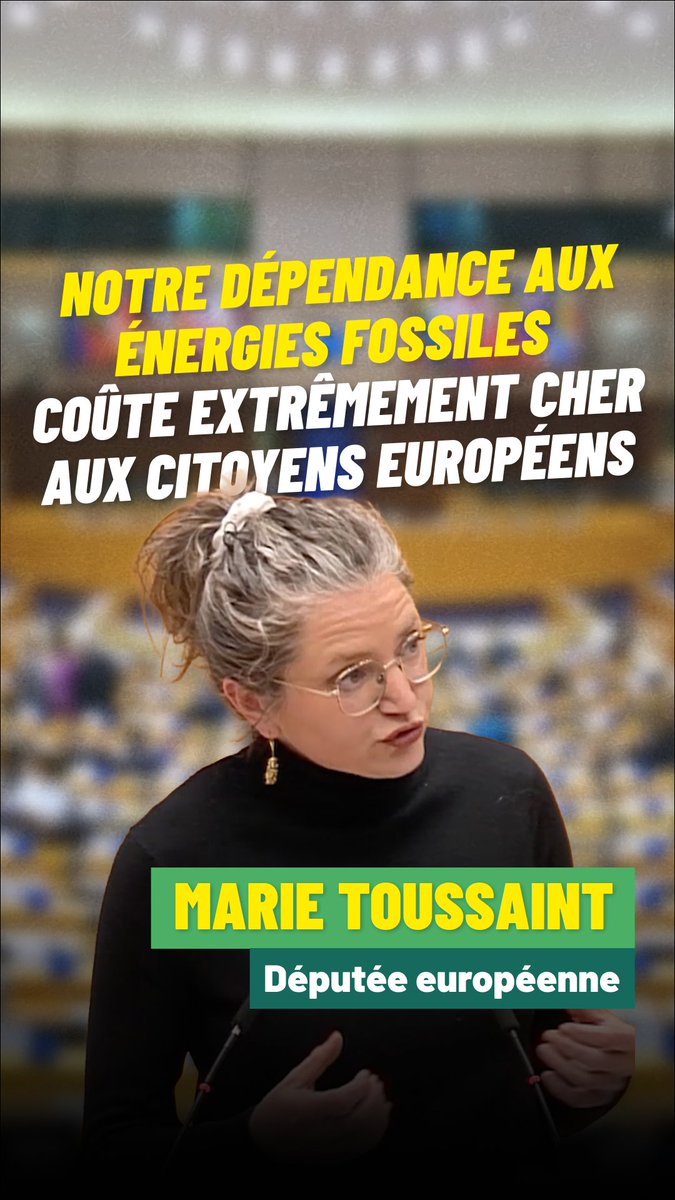 🗣️ "Notre dépendance aux énergies fossiles détruit le climat, porte atteinte à notre souveraineté et coûte extrêmement cher aux citoyens européens." Notre eurodéputée Marie Toussaint 🌍🌏 s'oppose à la Commission européenne, qui veut faire de nouveaux investissements fossiles.