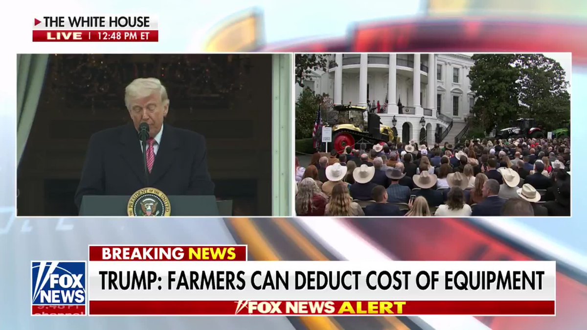 BREAKING: "We saved two million American farms from extinction by virtually ending the unfair estate tax... And you can now keep your family farms in the family." –President Trump