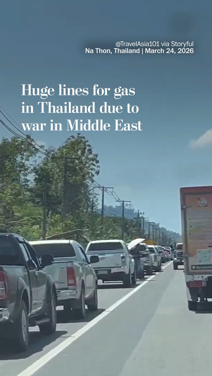 Drivers in Thailand were seen waiting in long gas station lines amid gas shortages and price increases due to the war in the Middle East. Gas prices rose after the government reduced subsidies on fuel and lifted a cap on prices, according to local news.