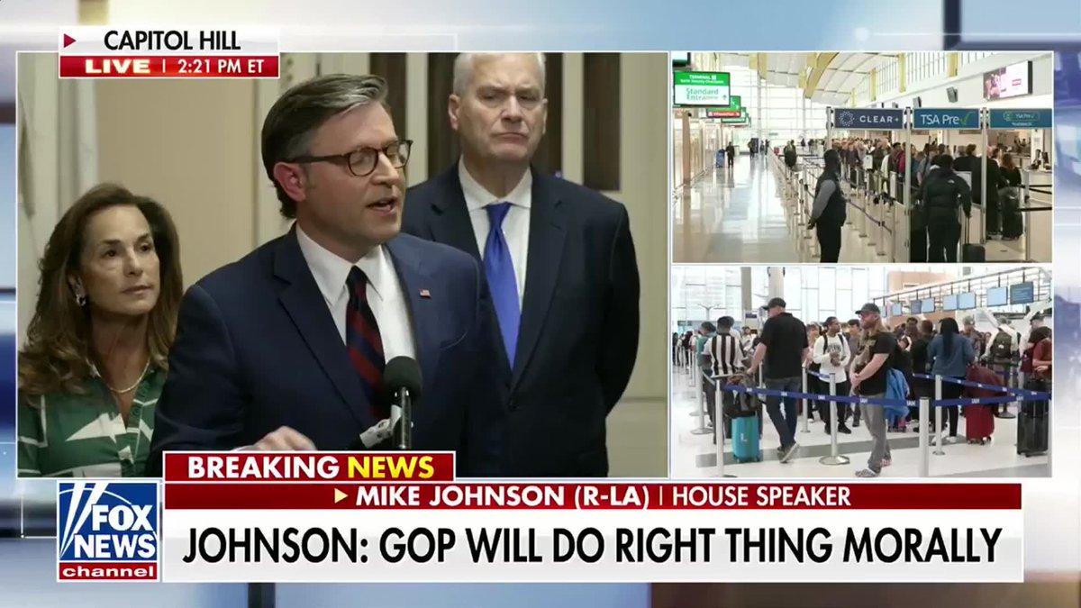 BREAKING: "Yesterday afternoon we gave [Democrats] a chance to fund Homeland Security. You know how many House Democrats voted yes? Four of them." "They want to use people as pawns." –Speaker of the House Mike Johnson