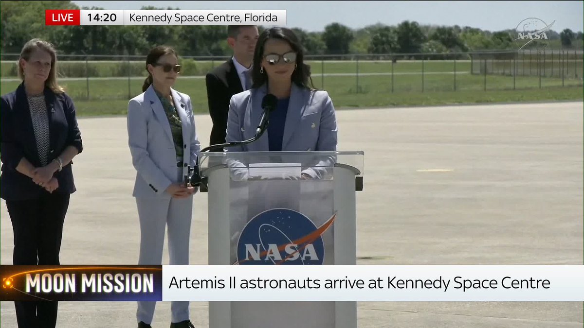 "The nation and the world has been waiting a long time to do this again." Artemis II commander Reid Wiseman says the crew are excited to fly back to the moon again, as they deliver opening remarks ahead of final preparations. 📺 Sky 501, Virgin 602