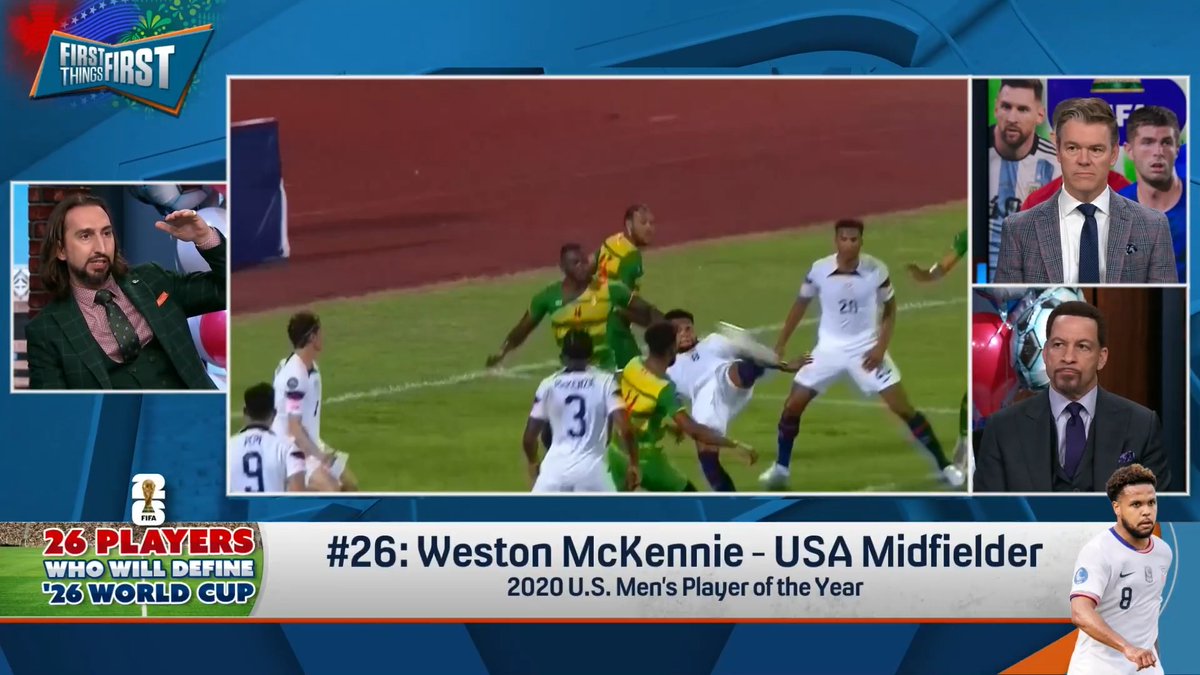 “If the United States is finally going to make it past their glass ceiling of the Round of 16…He might be the single most influential player.” nick wright breaks down why Weston McKennie is one of the 26 players who will define the ’26 FIFA World Cup | FOX Soccer