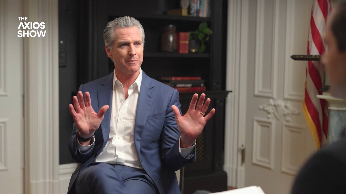 THE AXIOS SHOW: Gavin Newsom responds to Trump's dig that presidents shouldn't have learning disabilities, based on Newsom's openness about his dyslexia: "What hurts me about that is how many kids and families were hurt by the statement."